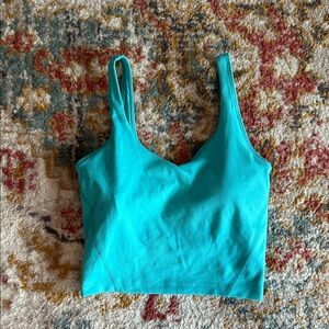 Vibrant Teal Athletic Built-in Bra Tank Top